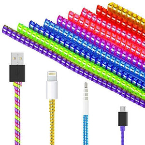 10Pcs Spiral USB Charging Cable Protection Wrap