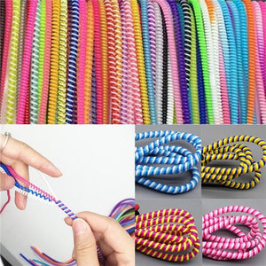 10Pcs Spiral USB Charging Cable Protection Wrap